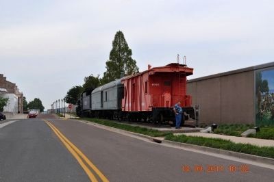 Iron Horse train engine, box car and Little Red Caboose. image. Click for full size.