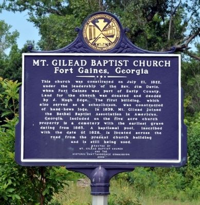 Mt. Gilead Baptist Church Marker image. Click for full size.