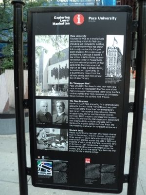 Pace University Marker image. Click for full size.