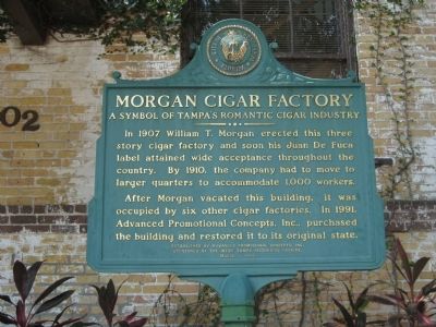 Morgan Cigar Factory Marker. Click for full size. Morgan Cigar Factory Marker image. Click for full size.