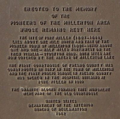 Erected to the Memory of the Pioneers of the Millerton Area Whose Remains Rest Here Marker image. Click for full size.