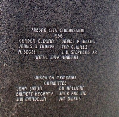 Rear of Billy Vukovich Memorial Marker image. Click for full size.