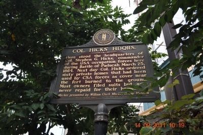 Col. Hicks Hdqrs. Marker image. Click for full size.