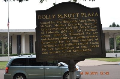 Dolly McNutt Plaza Marker image. Click for full size.