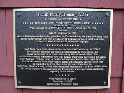 Jacob Purdy House (1721) Marker image. Click for full size.