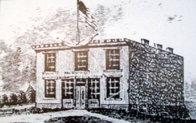 Constitution Hall -Topeka Lithograph on Marker image. Click for full size.