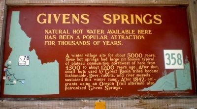 Idaho Transportation Department sign for Givens Springs image. Click for full size.