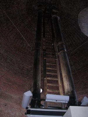 Over 100 year old Wooden Ladder inside The Fresno Water Tower image. Click for full size.