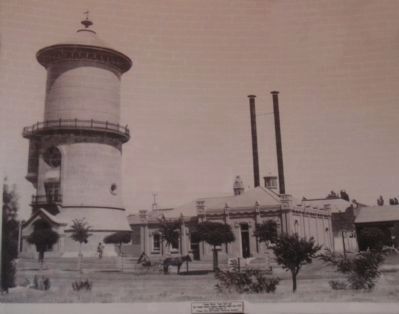The Fresno Water Tower with the Church-Sperry Mill in Background image. Click for full size.