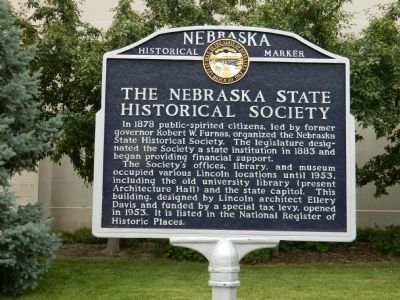 The Nebraska State Historical Society Marker image. Click for full size.