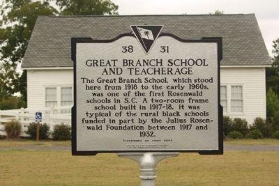 Great Branch School and Teacherage Marker image. Click for full size.