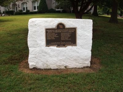 Wide View - - Revolutionary War Honor Roll - Spencer County Marker. Click for full size. Wide View - - Revolutionary War Honor Roll - Spencer County Marker image. Click for full size.