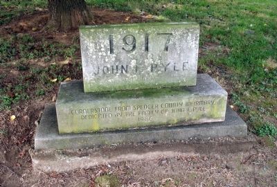 Cornerstone from Spencer County Infirmary - - "1917 John F. Pyle". Click for full size. Cornerstone from Spencer County Infirmary - - "1917 John F. Pyle" image. Click for full size.