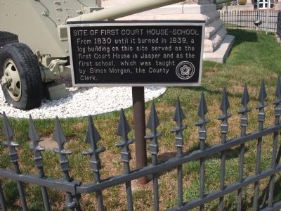 Site of First Court House - School Marker image. Click for full size.
