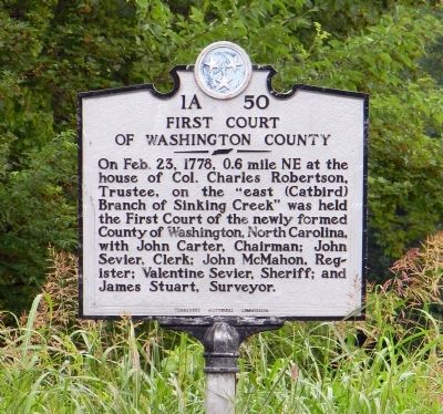 First Court of Washington County Marker image. Click for full size.