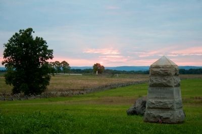 Major General Winfield Scott Hancock Wounded Marker at sunset. Click for full size. Major General Winfield Scott Hancock Wounded Marker at sunset image. Click for full size.