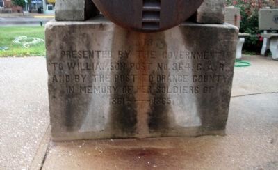 East Cannon - - Inscribed Base. Click for full size. East Cannon - - Inscribed Base image. Click for full size.