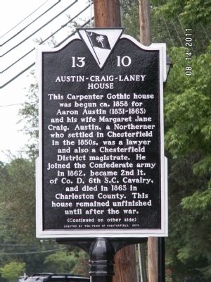 Austin-Craig-Laney House Marker image. Click for full size.