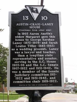 Austin-Craig-Laney House Marker Reverse image. Click for full size.