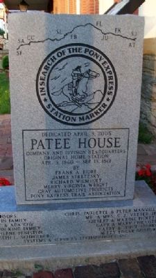 Patee House Marker (front) image. Click for full size.