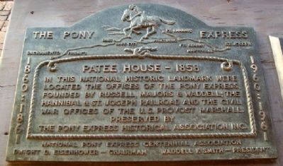 Patee House - 1858 Marker image. Click for full size.