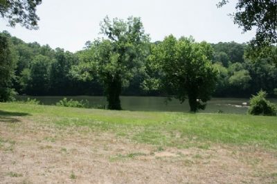 The location along the riverbank where the Red Stick's canoes where positioned. image. Click for full size.