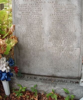 Lower Section - - Perry County Indiana Honor Roll Memorial Marker image. Click for full size.