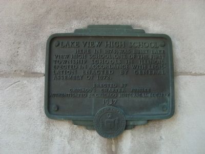 Lake View High School Marker. Click for full size. Lake View High School Marker image. Click for full size.