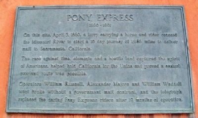 Pony Express Marker. Click for full size. Pony Express Marker image. Click for full size.