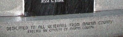 Base - - Martin County Honor Roll Marker. Click for full size. Base - - Martin County Honor Roll Marker image. Click for full size.