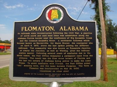 Flomaton, Alabama Marker image. Click for full size.