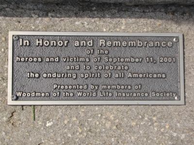 September 11, 2001 memorial plaque image. Click for full size.