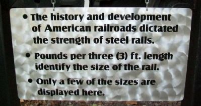 Rail Marker at C. B. & Q. 5614 Steam Locomotive Display. Click for full size. Rail Marker at C. B. & Q. 5614 Steam Locomotive Display image. Click for full size.