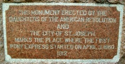 The First Pony Express Marker. Click for full size. The First Pony Express Marker image. Click for full size.