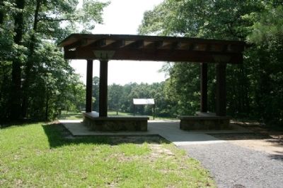 The High Ground Marker and overlook shelter. image. Click for full size.