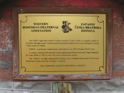 Western Bohemian-Fraternal Association Marker image. Click for full size.