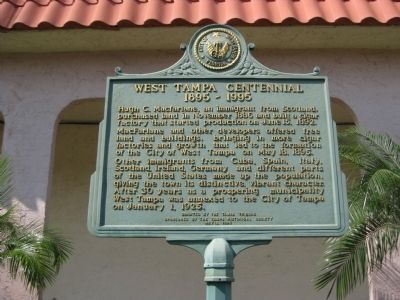 West Tampa Centennial Marker image. Click for full size.