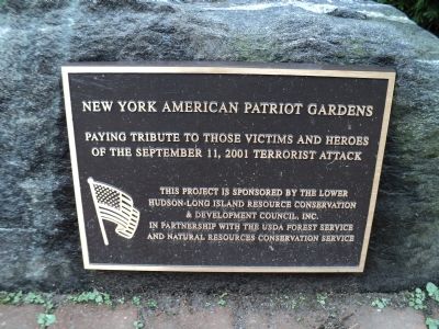 New York American Patriot Gardens Marker. Click for full size. New York American Patriot Gardens Marker image. Click for full size.
