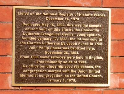 The United Church/<i>Die Vereinigte Kirche</i> Marker image. Click for full size.