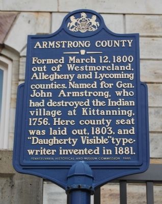 Armstrong County Marker image. Click for full size.