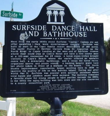 Surfside Dance Hall and Bathhouse Marker image. Click for full size.