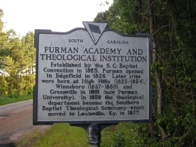 Furman Academy and Theological Institution Marker image. Click for full size.