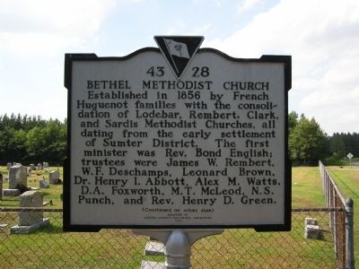 Bethel United Methodist Church Marker image. Click for full size.
