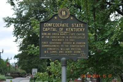Confederate State Capitol of Kentucky Marker image. Click for full size.