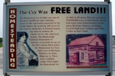 Homesteading: The Cry was Free Land!!! Marker image. Click for full size.