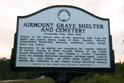 Airmount Grave Shelter And Cemetery Marker (Reverse) image. Click for full size.