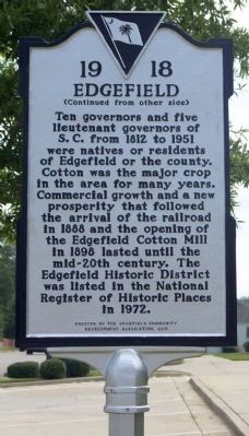 Edgefield Marker, reverse side image. Click for full size.