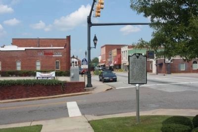 Edgefield Marker, looking west along Main Street at Bacon Street image. Click for full size.
