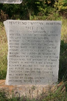Reverend Timothy Horton Ball, A. M. Marker image. Click for full size.