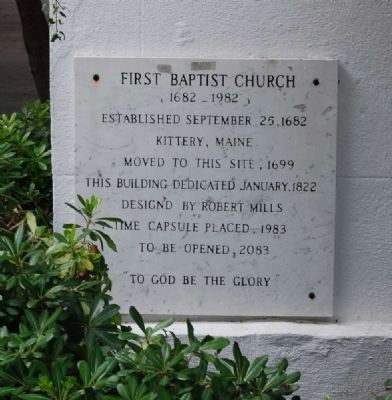 First Baptist Church Marker image. Click for full size.